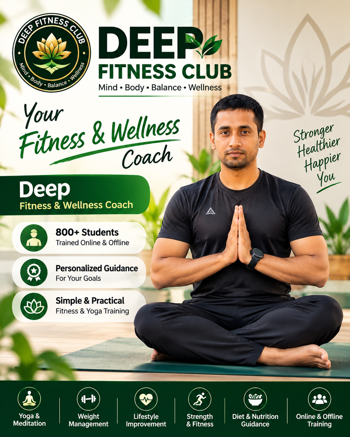 Deep Fitness Club Wellness Poster
